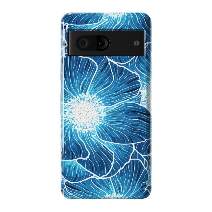 Pixel 7 StrongFit Blue Anemones Wildflower G605 by Medusa GraphicArt
