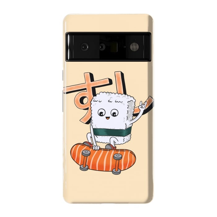 Pixel 6 Pro StrongFit Sushi and skateboard by Coffee Man