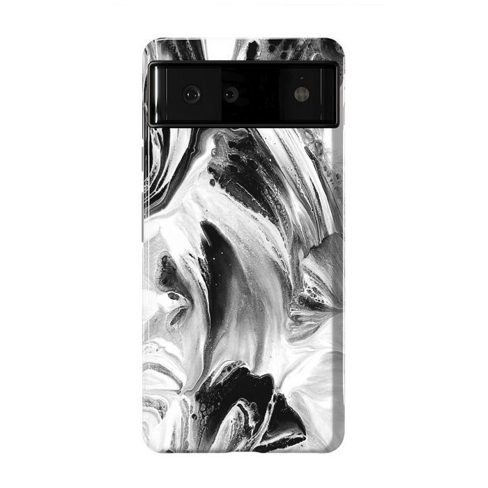 Pixel 6 StrongFit Black and White Brushed Paint by Ashley Camille