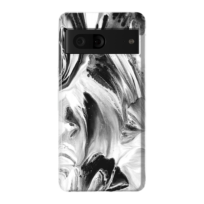 Pixel 7 StrongFit Black and White Brushed Paint by Ashley Camille