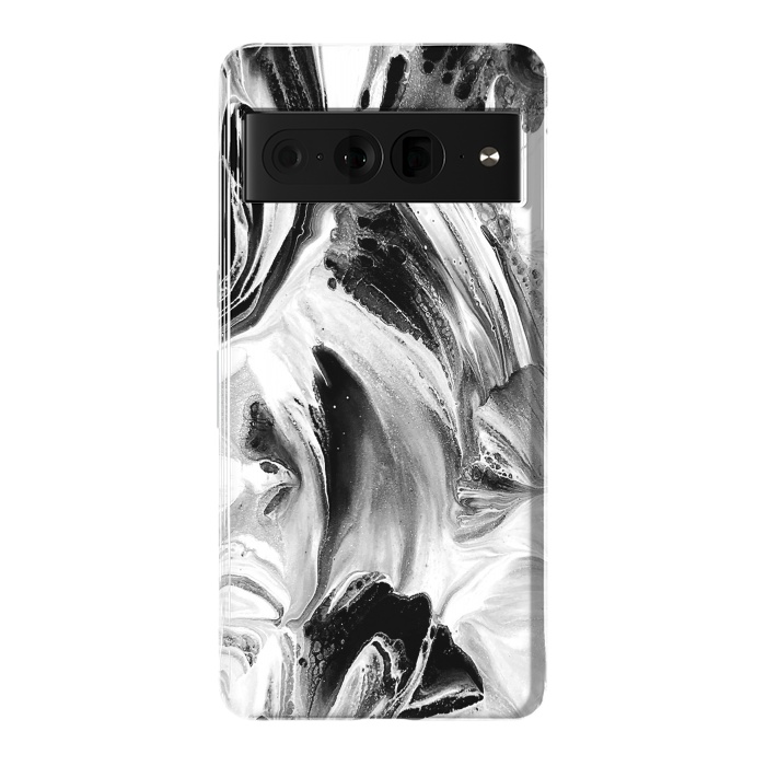 Pixel 7 Pro StrongFit Black and White Brushed Paint by Ashley Camille