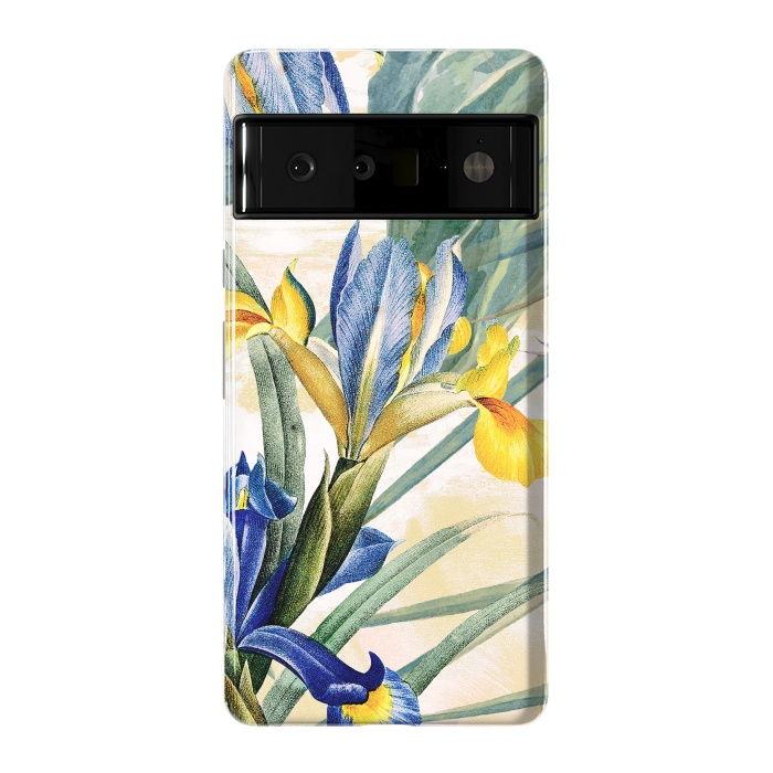 Pixel 6 Pro StrongFit Elegant iris flowers - watercolor botanical illustration by Oana 