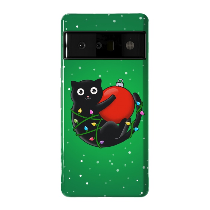 Pixel 6 Pro StrongFit Cat and christmas by Coffee Man