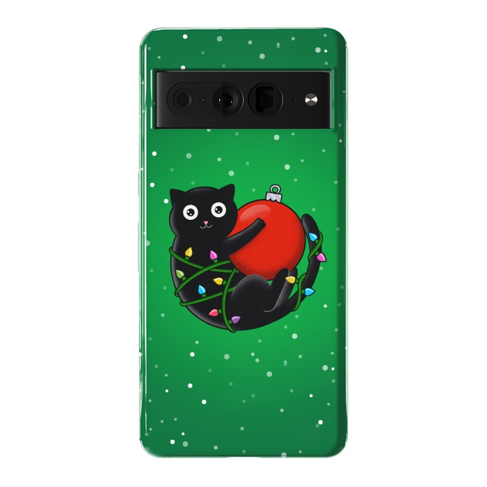Pixel 7 Pro StrongFit Cat and christmas by Coffee Man