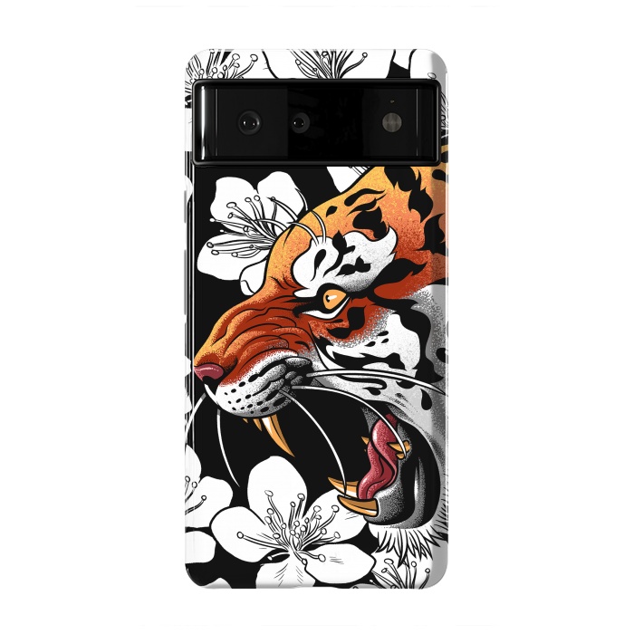 Pixel 6 StrongFit Flowers Tiger by Alberto