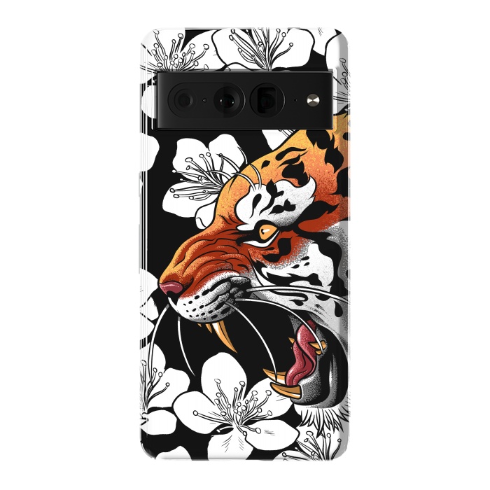 Pixel 7 Pro StrongFit Flowers Tiger by Alberto