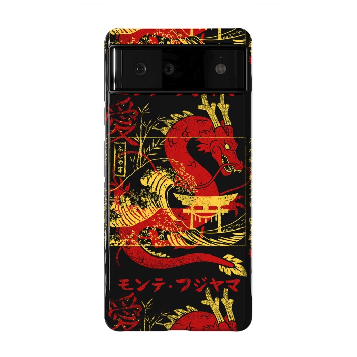 Pixel 6 StrongFit Red chinese dragon gold by Alberto