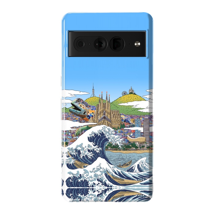 Pixel 7 Pro StrongFit The great wave in Barcelona by Alberto