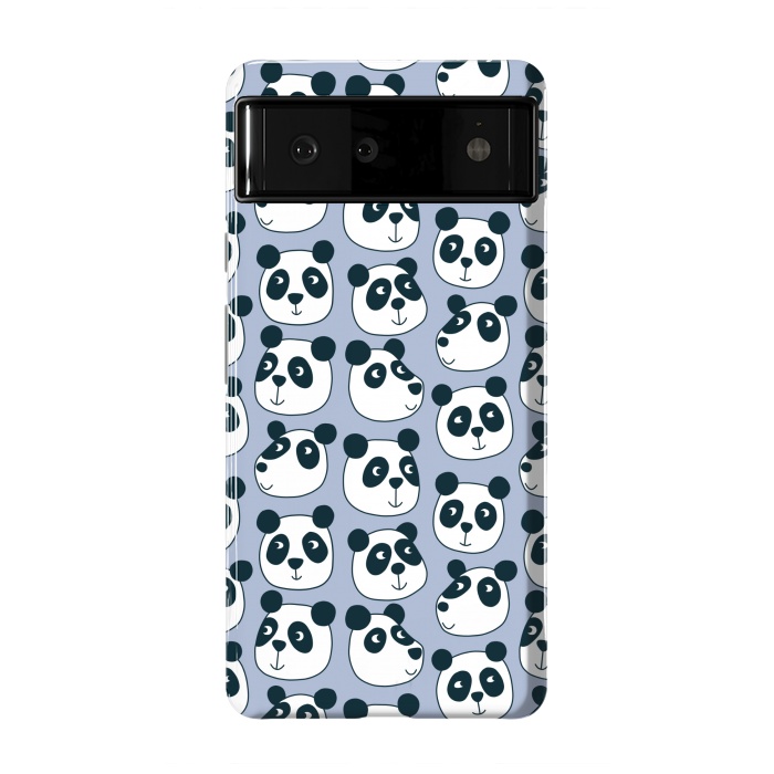Pixel 6 StrongFit Particularly Pleasant Panda Bears on Blue by Nic Squirrell