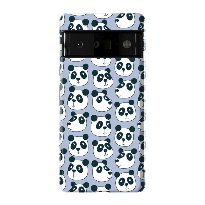 Pixel 6 Pro StrongFit Particularly Pleasant Panda Bears on Blue by Nic Squirrell