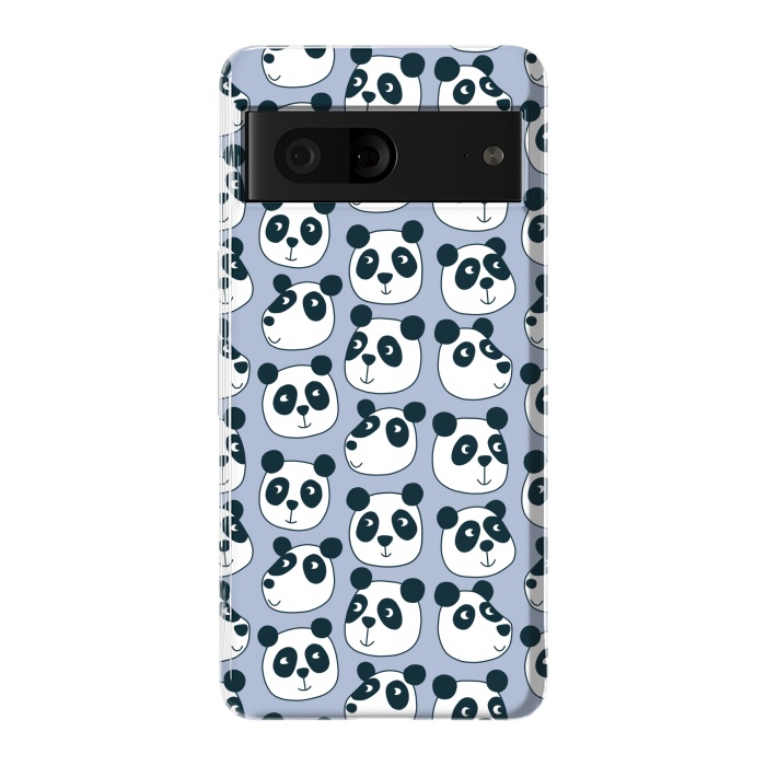 Pixel 7 StrongFit Particularly Pleasant Panda Bears on Blue by Nic Squirrell