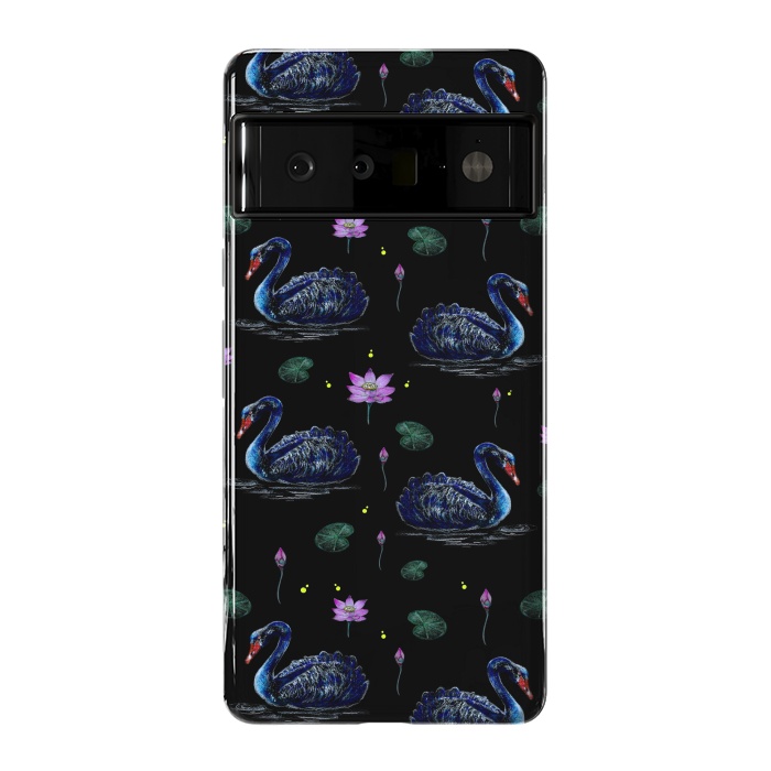 Pixel 6 Pro StrongFit Black Swans in Lily Pond by Negin Mf