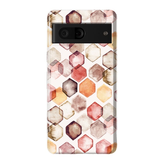 Pixel 7 StrongFit Autumn Bokeh - Watercolour Hexagons by Tangerine-Tane