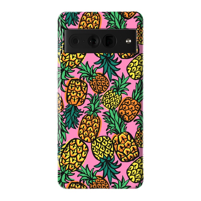 Pixel 7 Pro StrongFit Tropical Pineapples by Laura Grant