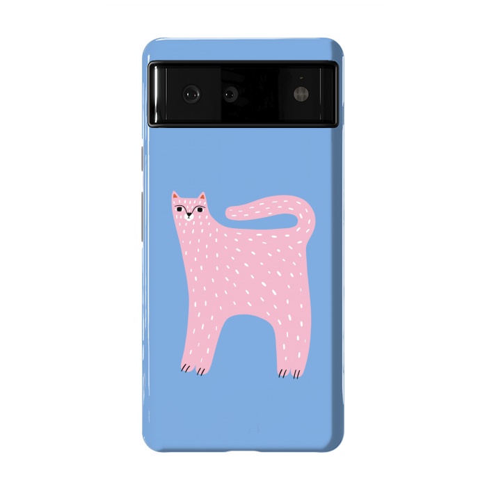Pixel 6 StrongFit Pink Cat by Sam Pernoski