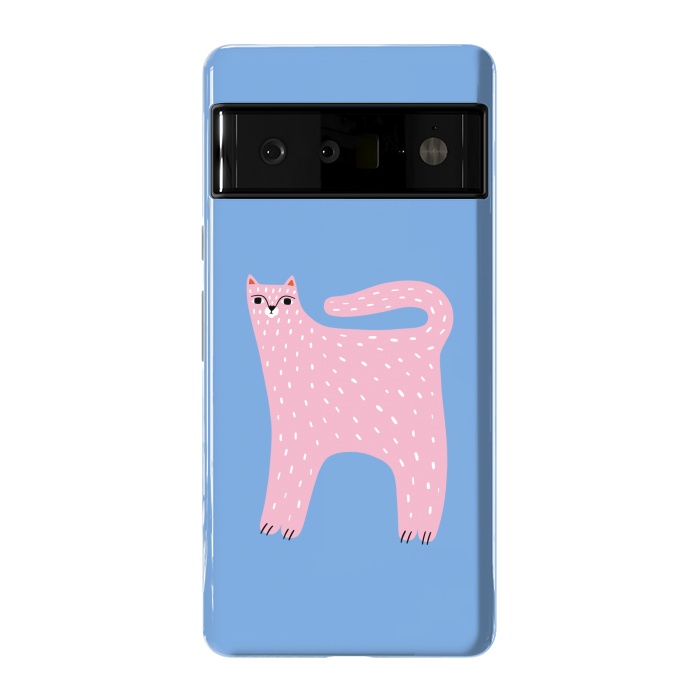 Pixel 6 Pro StrongFit Pink Cat by Sam Pernoski