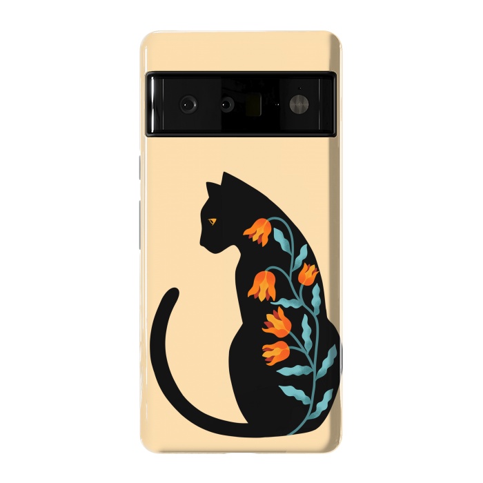 Pixel 6 Pro StrongFit Cat Floral by Coffee Man