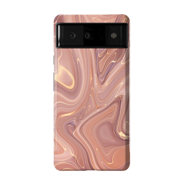 Pixel 6 StrongFit Brown Marble Liquid by ArtsCase