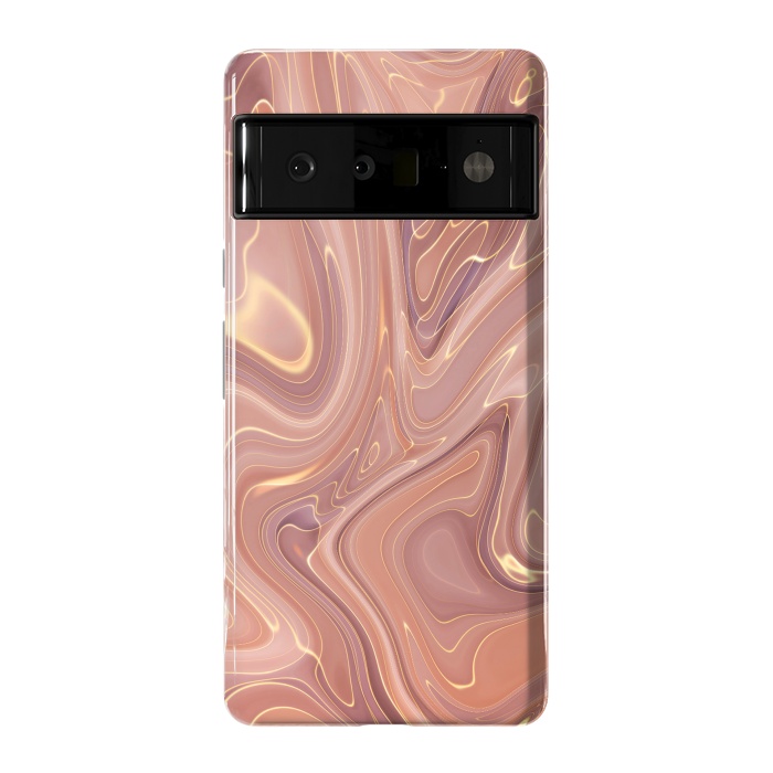 Pixel 6 Pro StrongFit Brown Marble Liquid by ArtsCase