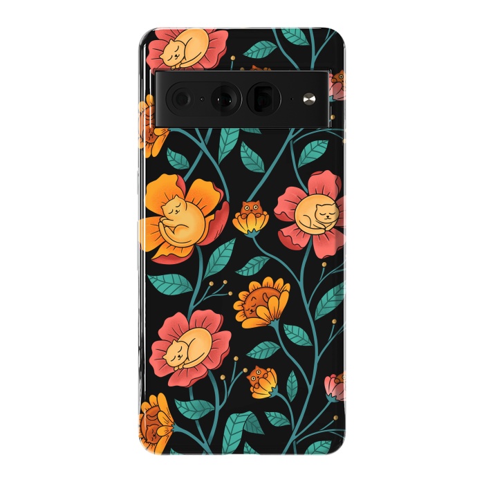 Pixel 7 Pro StrongFit Cats and Flowers by Coffee Man
