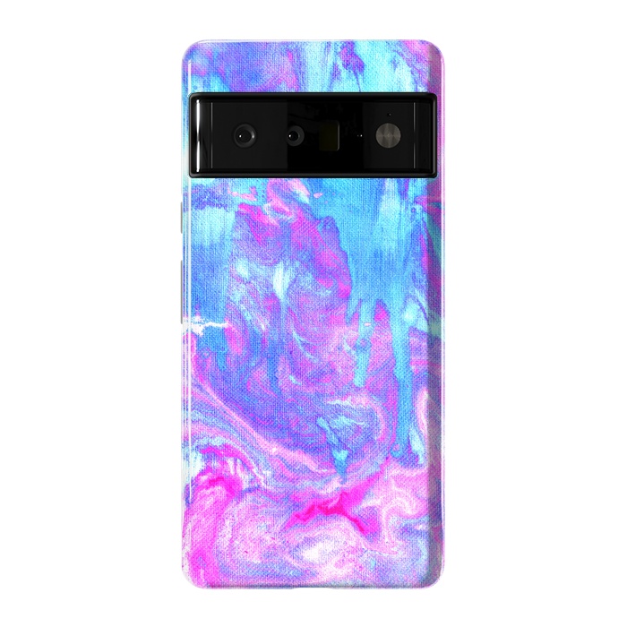 Pixel 6 Pro StrongFit Melting Marble in Pink & Turquoise by Tangerine-Tane
