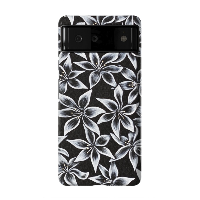 Pixel 6 StrongFit Black & White Lily by Denise Cassidy Wood