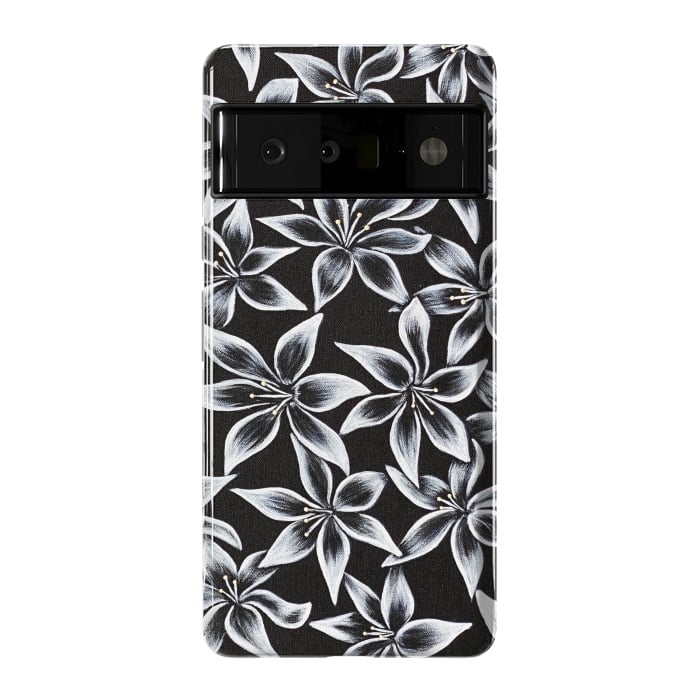 Pixel 6 Pro StrongFit Black & White Lily by Denise Cassidy Wood