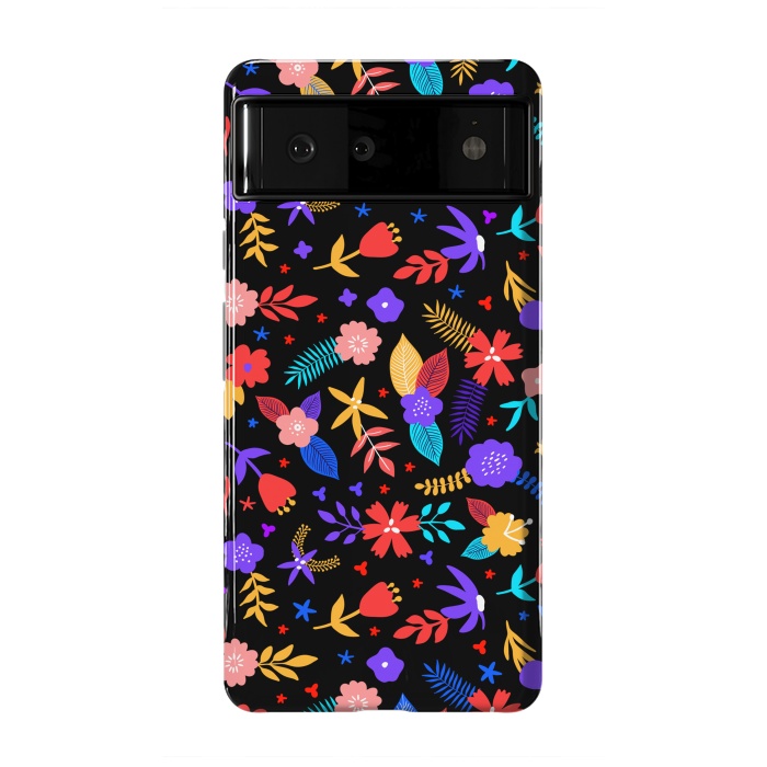Pixel 6 StrongFit Multicoulored Floral Design by ArtsCase
