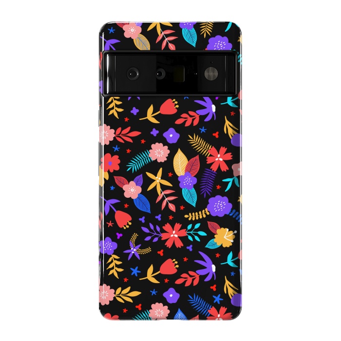 Pixel 6 Pro StrongFit Multicoulored Floral Design by ArtsCase