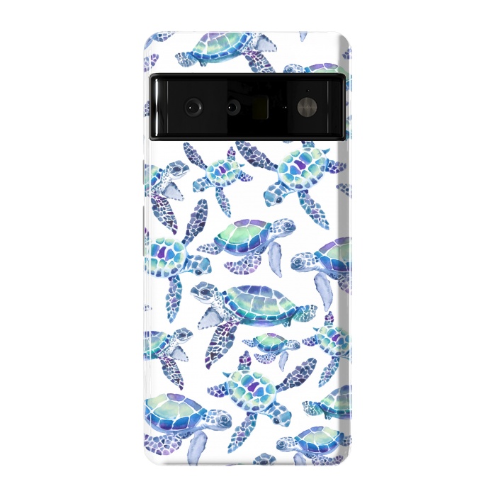 Pixel 6 Pro StrongFit Turtles in Aqua and Blue by gingerlique