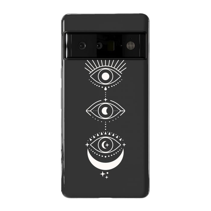 Pixel 6 Pro StrongFit Black Eyes Moon Phases by ArtPrInk
