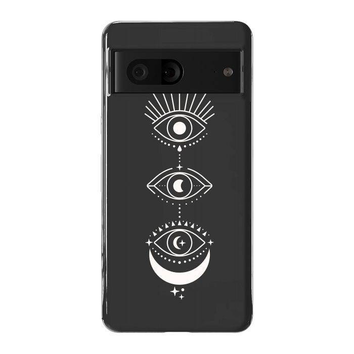 Pixel 7 StrongFit Black Eyes Moon Phases by ArtPrInk