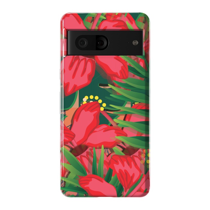 Pixel 7 StrongFit red tulips tropical by MALLIKA