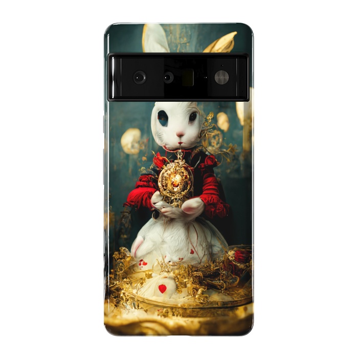 Pixel 6 Pro StrongFit white rabbit , Alice by haroulita