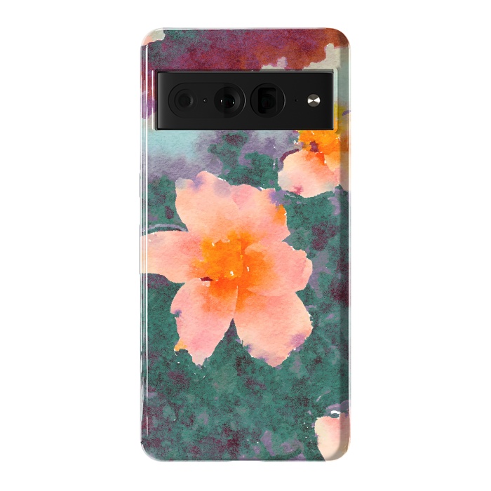 Pixel 7 Pro StrongFit Floating In Love, Watercolor Lotus Pond Botanical Lake, Forest Jungle Floral Painting by Uma Prabhakar Gokhale