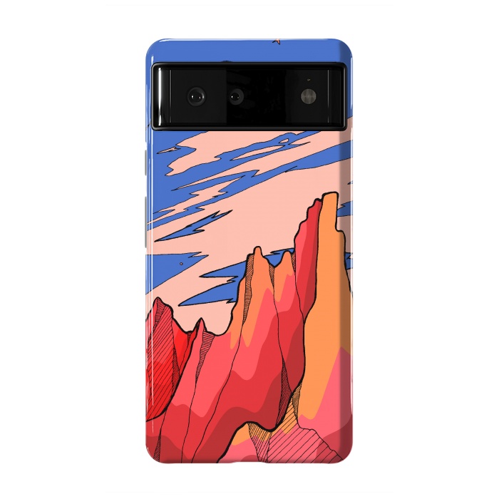 Pixel 6 StrongFit Blossom red mountain  by Steve Wade (Swade)
