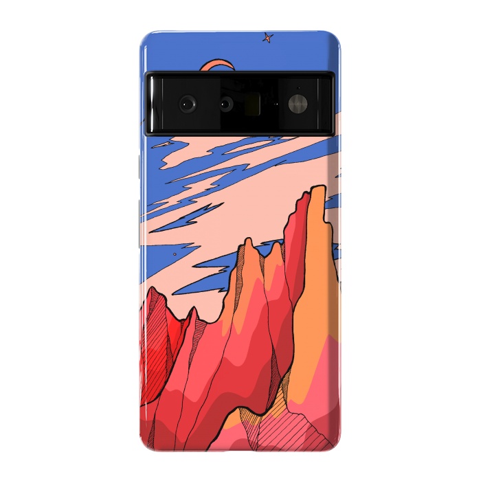 Pixel 6 Pro StrongFit Blossom red mountain  by Steve Wade (Swade)