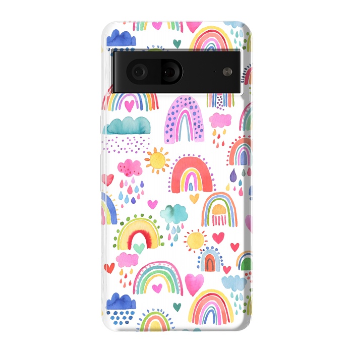 Pixel 7 StrongFit Lovely Colorful Rainbows by Ninola Design