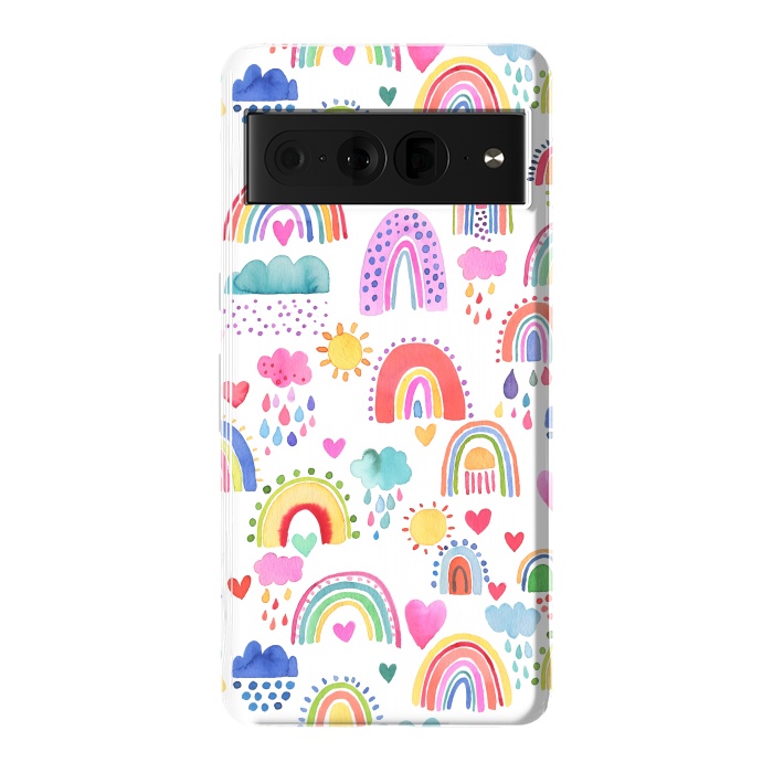 Pixel 7 Pro StrongFit Lovely Colorful Rainbows by Ninola Design