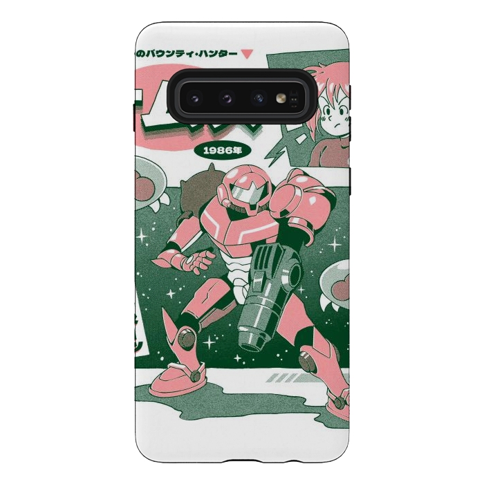 Galaxy S10 StrongFit Bounty Hunter From Space - White by Ilustrata