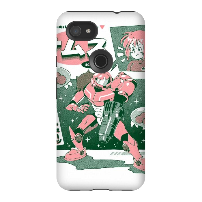 Pixel 3AXL StrongFit Bounty Hunter From Space - White by Ilustrata