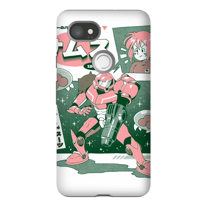 Pixel 2XL StrongFit Bounty Hunter From Space - White by Ilustrata