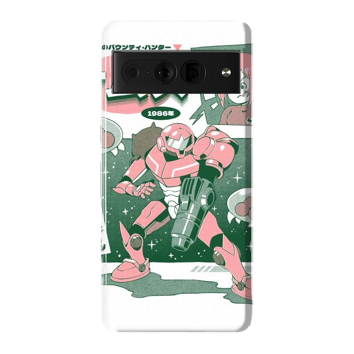 Pixel 7 Pro StrongFit Bounty Hunter From Space - White by Ilustrata