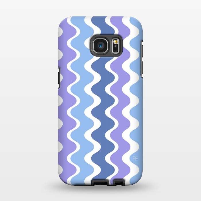 Galaxy S7 EDGE StrongFit Retro purple waves by Martina