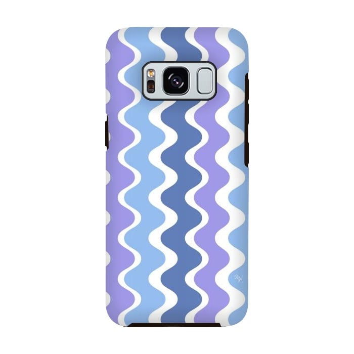 Galaxy S8 StrongFit Retro purple waves by Martina