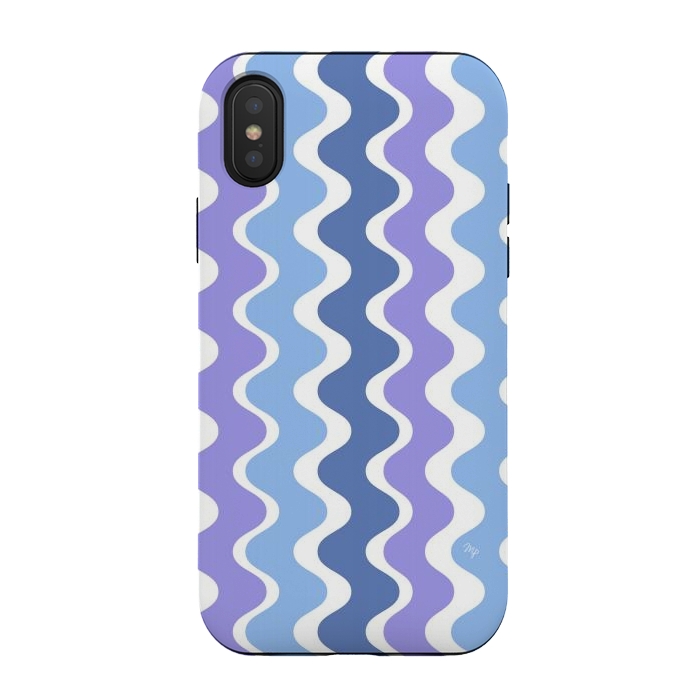 iPhone Xs / X StrongFit Retro purple waves by Martina