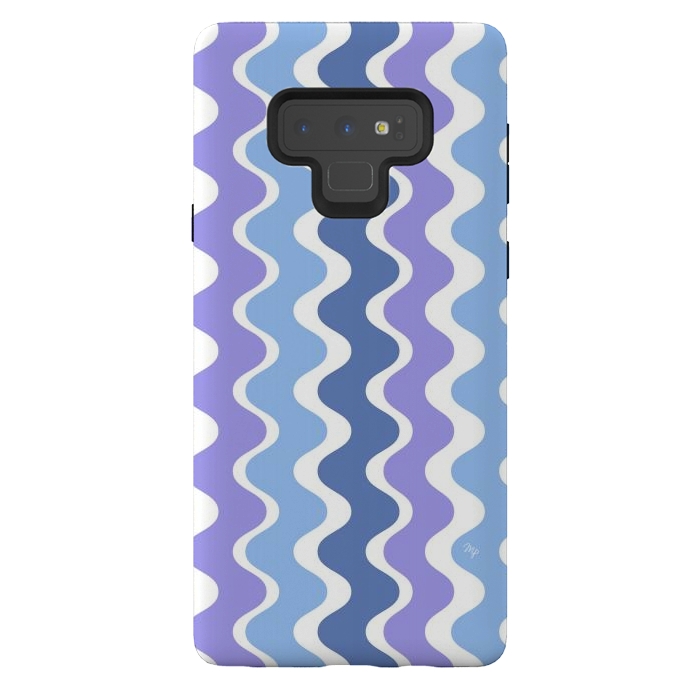 Galaxy Note 9 StrongFit Retro purple waves by Martina