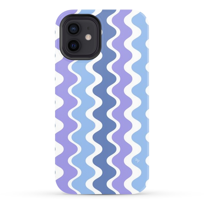 iPhone 12 StrongFit Retro purple waves by Martina