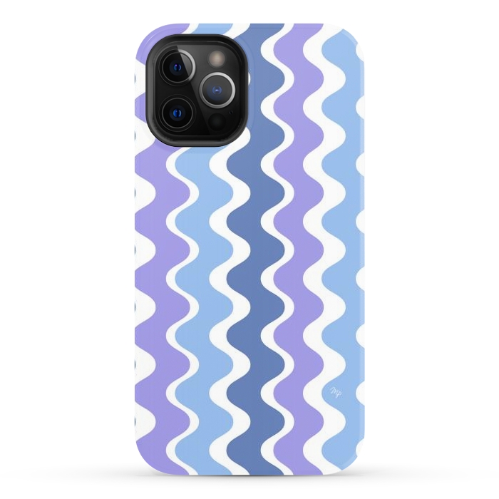 iPhone 12 Pro StrongFit Retro purple waves by Martina