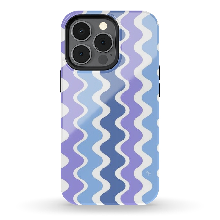 iPhone 13 pro StrongFit Retro purple waves by Martina